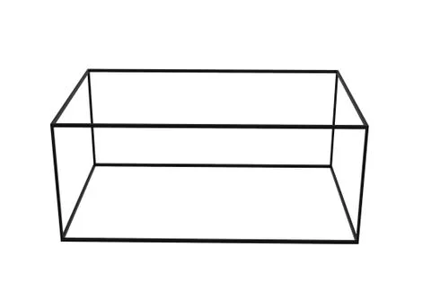 3D Black Empty Box Frame isolated on white background, clipping path inside Illustrazione stock