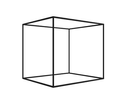 3D Black Empty Box Frame isolated on white background, clipping path inside Stock Illustration