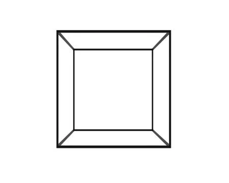 3D Black Empty Box Frame isolated on white background, clipping path inside Stockillustratie