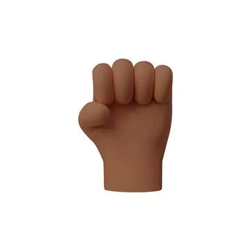 3D black fist icon, vector illustration on isolated background. Stockillustratie