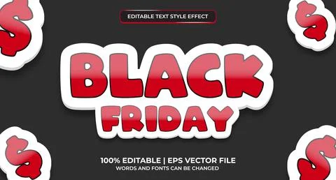 3d Black Friday Editable Text Effect. Black friday editable text style effect Stock Illustration