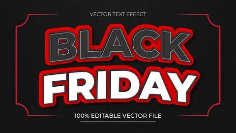 3d Black Friday Editable Text Effect Stock Illustration