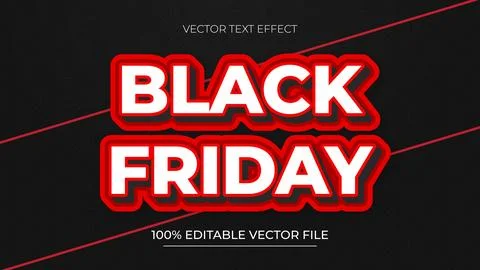 3d Black Friday Editable Text Effect Stock Illustration