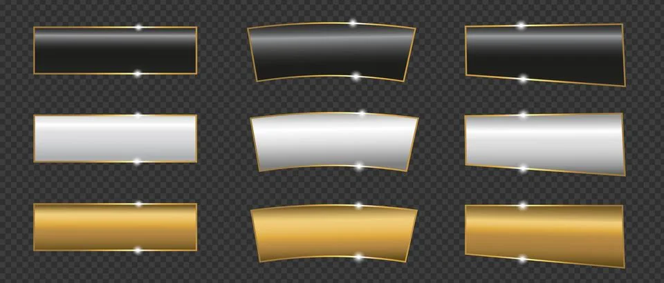3D Black Friday Gold Frames Set Stock Illustration