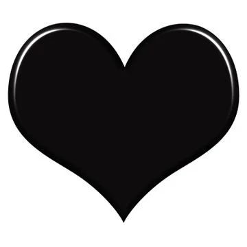 3D Black Heart Stock Illustration