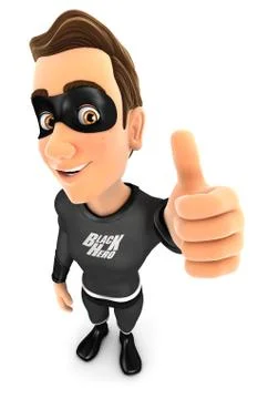 3d black hero positive pose with thumb up イラスト素材