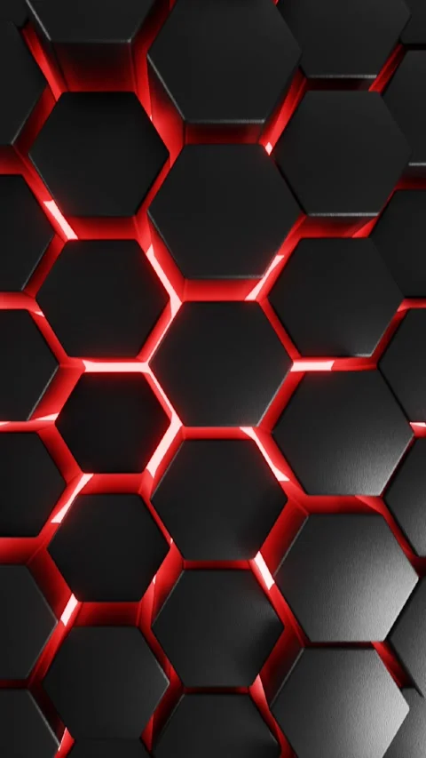 3d black hexagon looping background with glow light Stock Footage 285928026