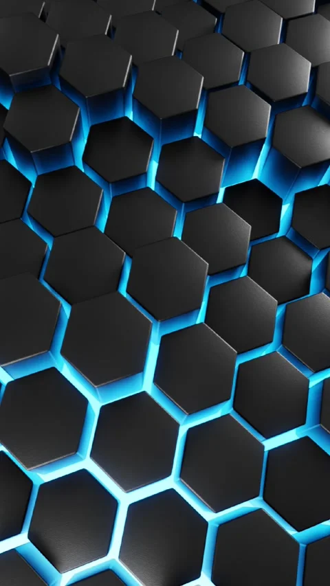 3d black hexagon looping background with glow light Stock Footage 285928873