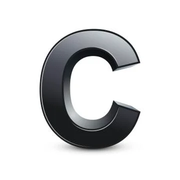 3d black letter C Stock Illustration