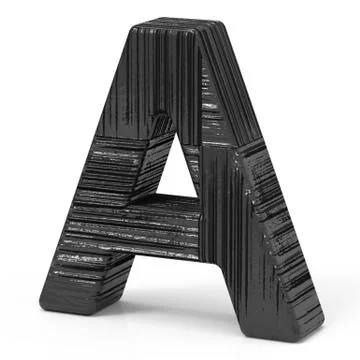 3d black letter A Illustrazione stock