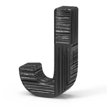 3d black letter J 스톡 일러스트