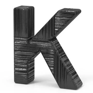 3d black letter K Stock Illustration