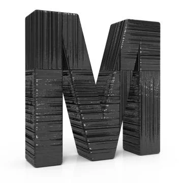 3d black letter M Stock Illustration