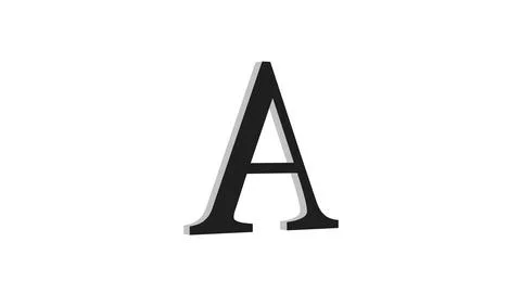 3D Black Letter A with Shadow Stock Illustration