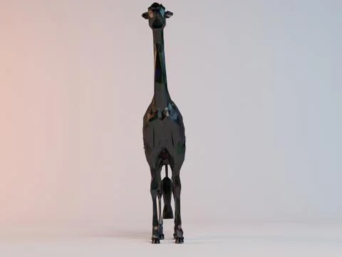 3D black low poly (Giraffe) Stock Illustration