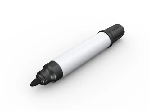 3d black marker illustration Stock Illustration