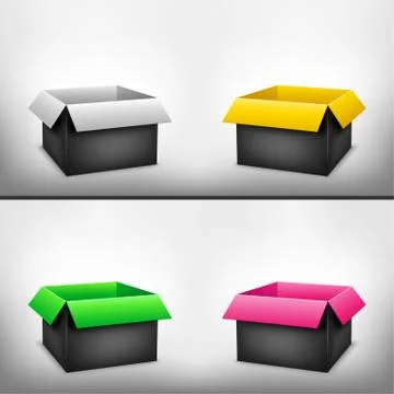 3D black multicolored box Stock Illustration