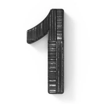 3d black number 1 Illustrazione stock