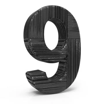 3d black number 9 Stock Illustration
