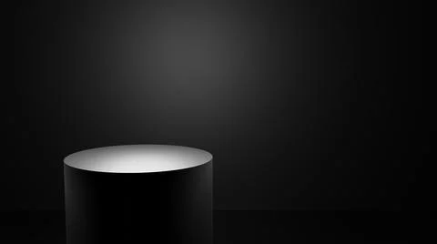 3D Black podium theme for display product elegant design advertising Stock Illustration
