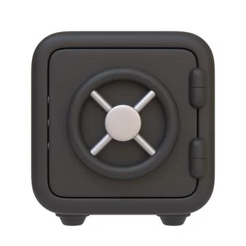 3D Black Safe Vault with Combination Lock Stock Illustration