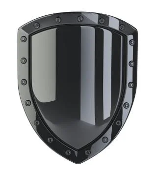 3d black shield. Stock Illustration