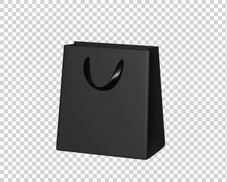 3D Black Shopping Bag Stock Illustration
