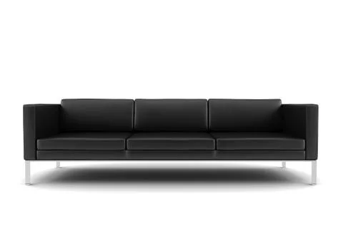 3d black sofa isolated on white background Stock-Illustration