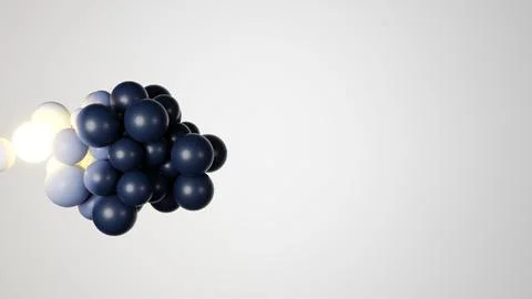 3D Black Spheres on White Background with Light Effects Abstract, Artistic Ilustración de archivo