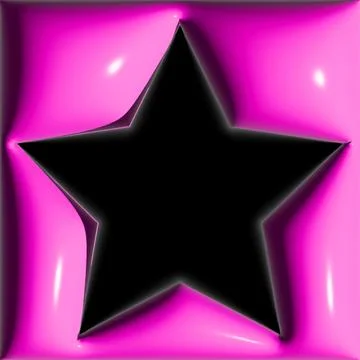 3D Black Star on a Pink Background Vector Stock Illustration