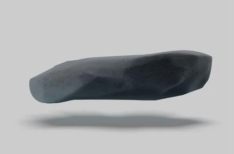3D black stone podium floating in the air, granite stand, vector realistic イラスト素材