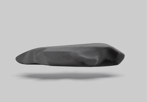 3D black stone podium floating in air, granite stand, vector realistic marble イラスト素材