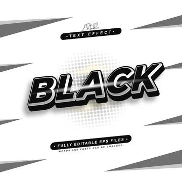 3d black text effect Illustrazione stock