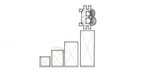 3d black wireframe spin and assemble into a 3d bitcoin symbol. 4k 3d clean Stock Footage 87120705