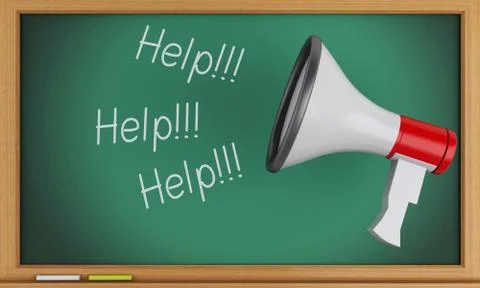 3d blackboard with Megaphone. Stock Illustration