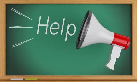 3d blackboard with Megaphone. Stock-Illustration
