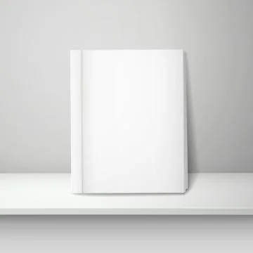3d blank book on the shelf Stockillustratie