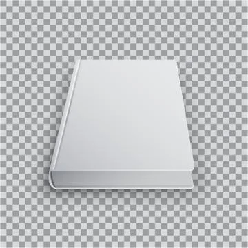 3d Blank book template with white cover on transparent background, perspective Stock Illustration