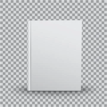 3d Blank book template with white cover on transparent background, front view Stock Illustration