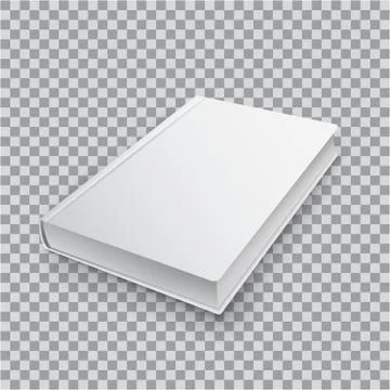 3d Blank book template with white cover on transparent background, perspective Stock Illustration
