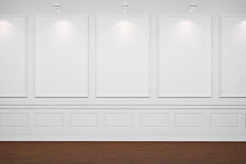 3d blank frames on white walls Stock-Illustration
