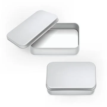 3d blank metal box Stock Illustration