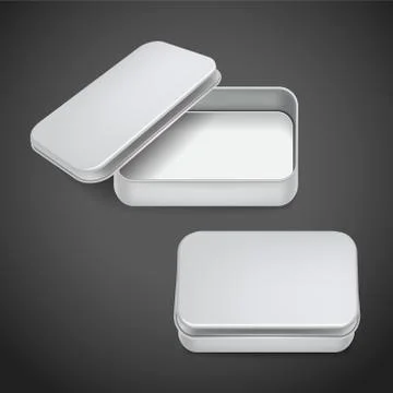 3d blank metal box template 스톡 일러스트