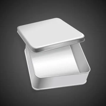 3d blank metal box template 스톡 일러스트