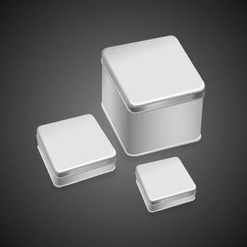 3d blank metal box template 스톡 일러스트