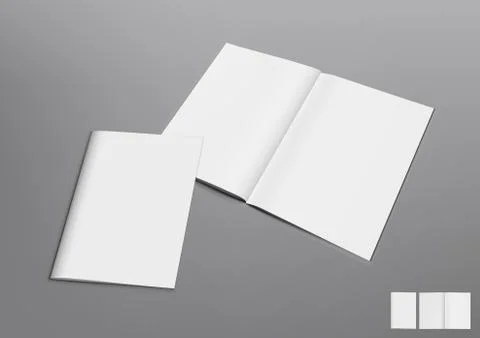 3D Blank Open And Close Magazine On Gray Stock Illustration
