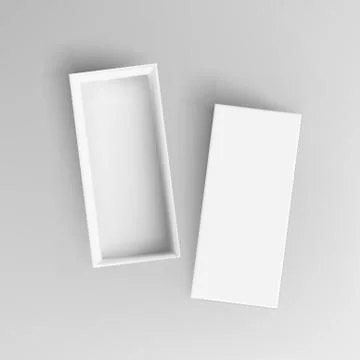 3D Blank Open Cardboard Box. Top View Stock Illustration