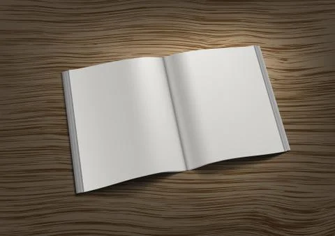 3D Blank Open Square Brochure On Table Stock-Illustration