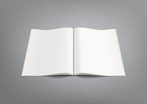 3D Blank Opened Magazine Template On Gray Stock-Illustration