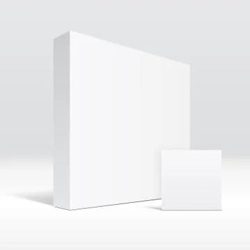 3D blank packaging box and envelope Stock Illustration